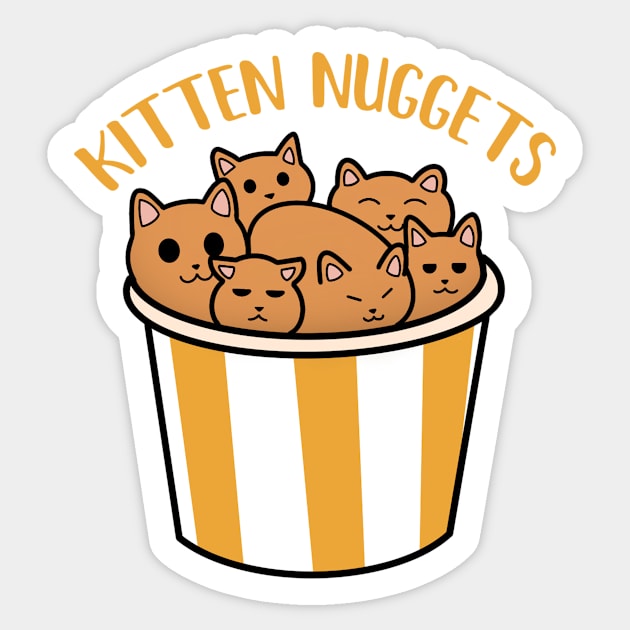 Kawaii Cat inside Box, Funny Chicken Nuggets Cats Sticker by logiamerch